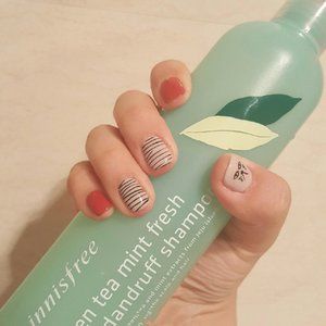 [NWT] Cat Nail Art Contrast Lines 24 Pcs Short Fake Nails Press On Nails